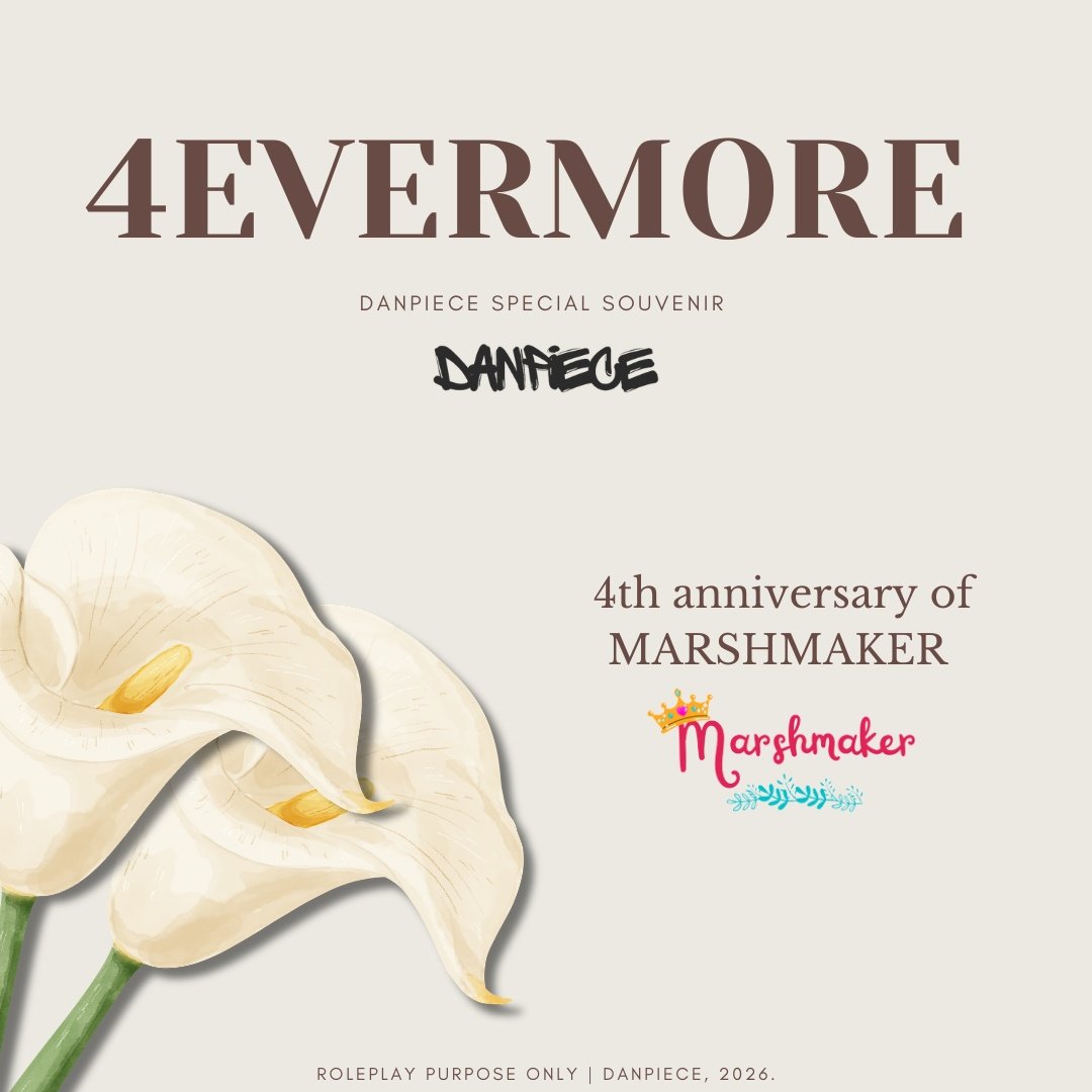 ㅤ
         ❏ 𝗗𝗔𝗡𝗣𝗜𝗘𝗖𝗘's SOUVENIR ❐

✦ With soul, creativity and love. Danpiece made special masterpiece for 𝐌𝐀𝐑𝐒𝐇𝐌𝐀𝐊𝐄𝐑's 4th Anniversary: 4EVERMORE #4evermoreMarshmaker (<a href="/marshagouw/">黄,Marsha.</a> <a href="/MHKgallery/">MHK Fashion House</a>) 
ㅤ