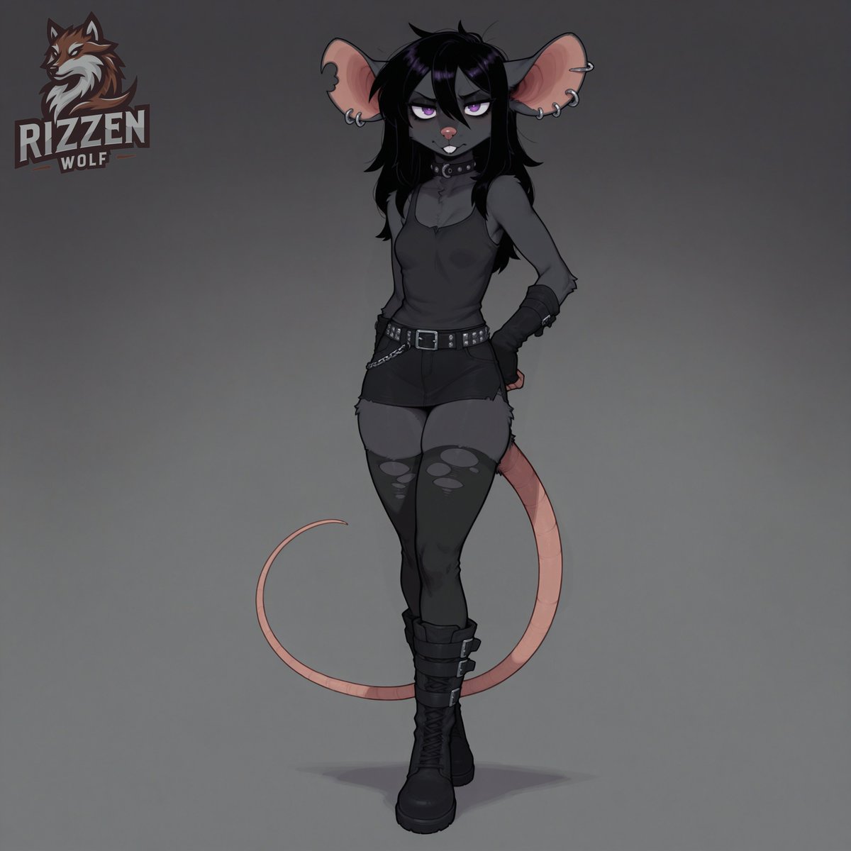 rizzen_wolf's tweet photo. I recently hit 25K, yay me! For this milestone I wanted to issue the #EmoEleganceAI challenge!
Dress your OC's up in an emo/goth/scene style. Arm warmers, thighhighs and black make up galore!
No time limit and everyone is invited!🖤
#AIChallenge #AIcommunity #Kat #Rayne #River
