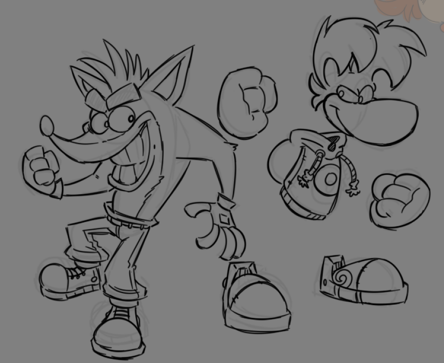 dibujo de Crash y Rayman que olvide subir, lol
