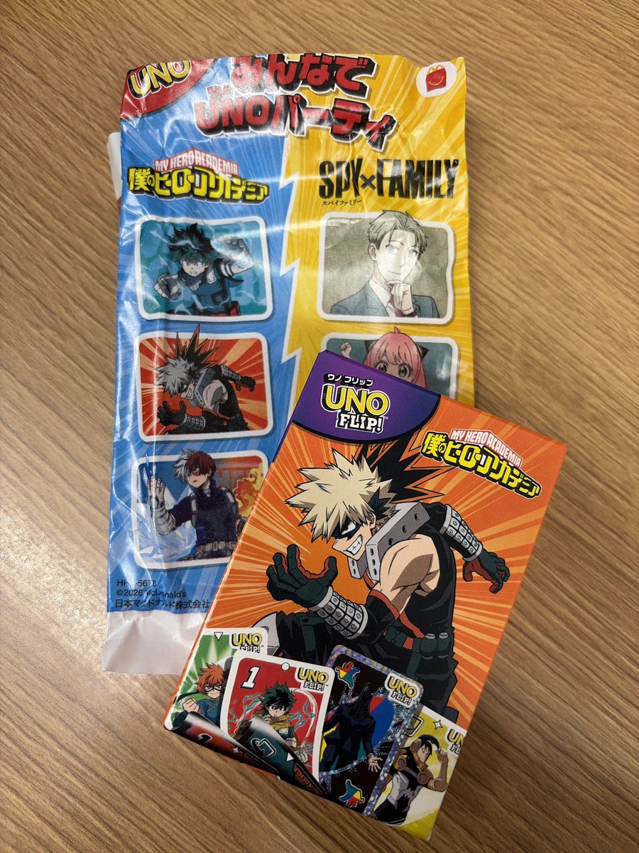rin_trade68's tweet photo. マクドナルド マック ハッピーセット 交換
UNO 僕のヒーローアカデミア ヒロアカ SPY×FAMILY スパイファミリー

【譲】爆豪勝己　かっちゃん　バクゴー

【求】緑谷出久　デク

手渡し（梅田もしくは難波）
本日なら19:00ごろなら可能
別日でも対応可能

よろしくお願いいたします。
出先のためIDなし https://t.co/OFQunMQtOg