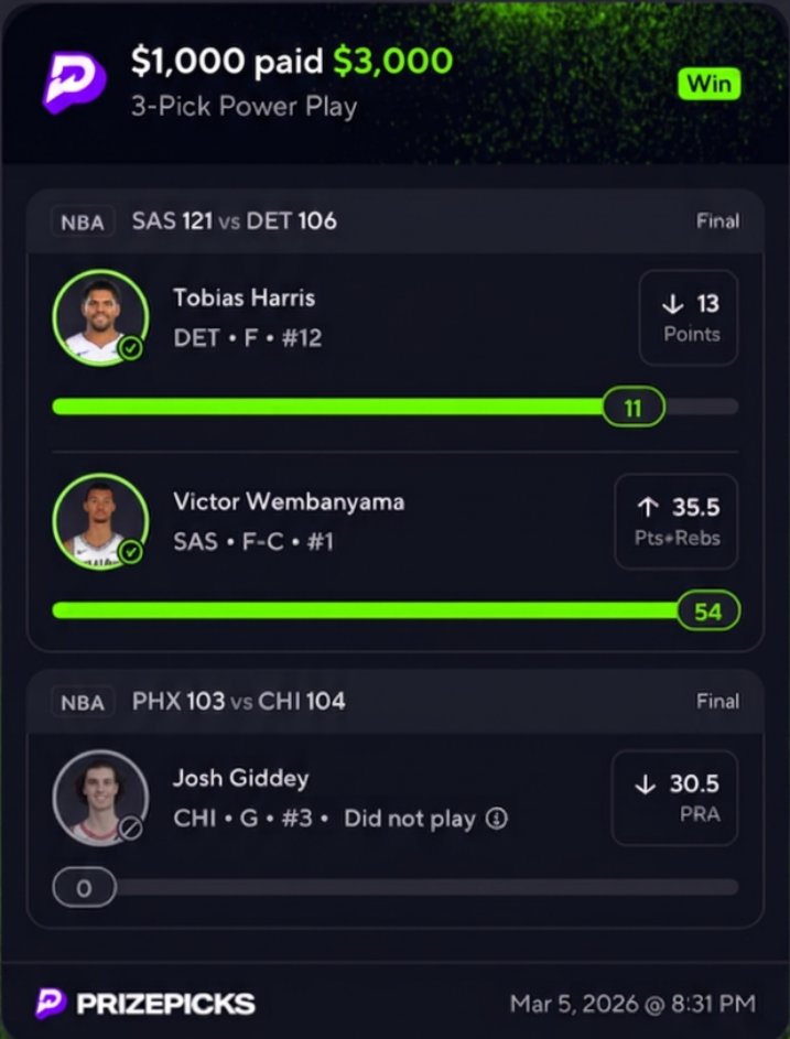 prestonpickss's tweet photo. CASHHHHHHH💸💸💸

MY PREMIUM IS EATING SO GOOD

IF YALL WANT FREE MONEY EVERY NIGHT👇
https://t.co/3VifFpXmD6

#NBA #PrizePicks https://t.co/yJ6uS7qmcD