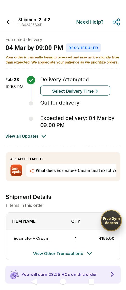 GhoshSomu's tweet image. Today is 6th March @ApolloPharmacy
@Apollo24x7 

#Apollo #apollopharmacy #badservice #poorservice #latedelivery