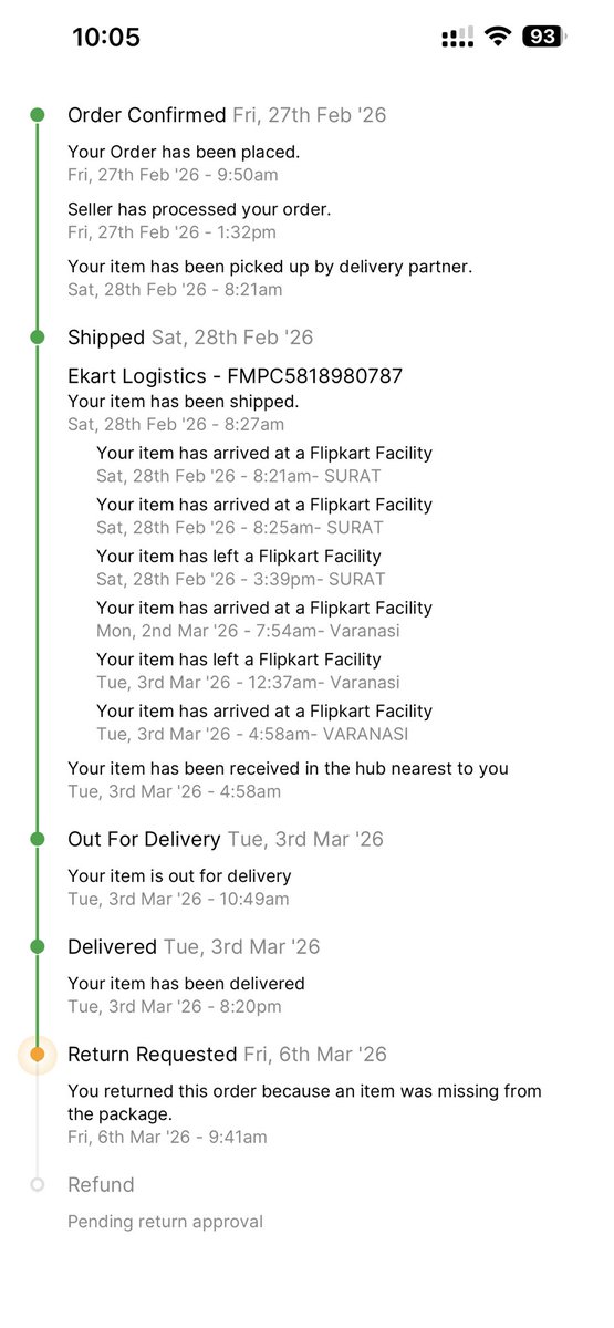 sparshabhi's tweet photo. @_Kalyan_K.
My Flipkart Order is Two set of this product size XL . But received only one set small Size of this item and on is missing in my package. I am very disappointed with this product order with Flipkart Service.
Please help me. 
Your customer Abhishek Mishra https://t.co/ttBndFNpvA