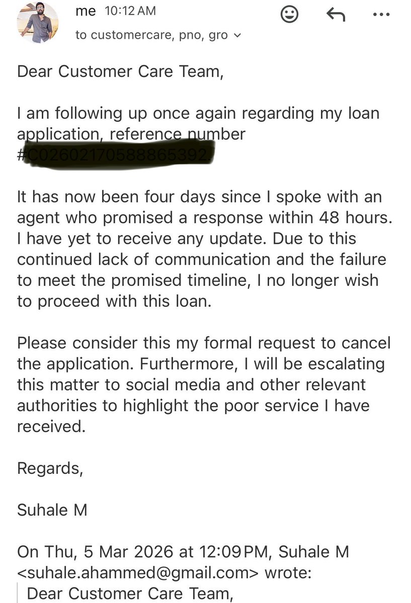 rorshach_blots's tweet photo. Extremely disappointed with the complete lack of communication from @LnTFinance I was promised an update in 48 hours, but it's been 4 days of total silence. Due to this poor service, I am officially canceling my loan application (Ref: #C026021705888) Please process this immediate https://t.co/q75WzJ0yLH