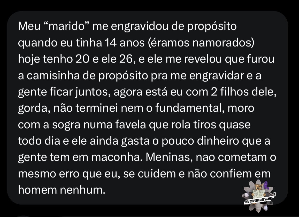 Confissoes pra ler cagando 𝕏 tweet media