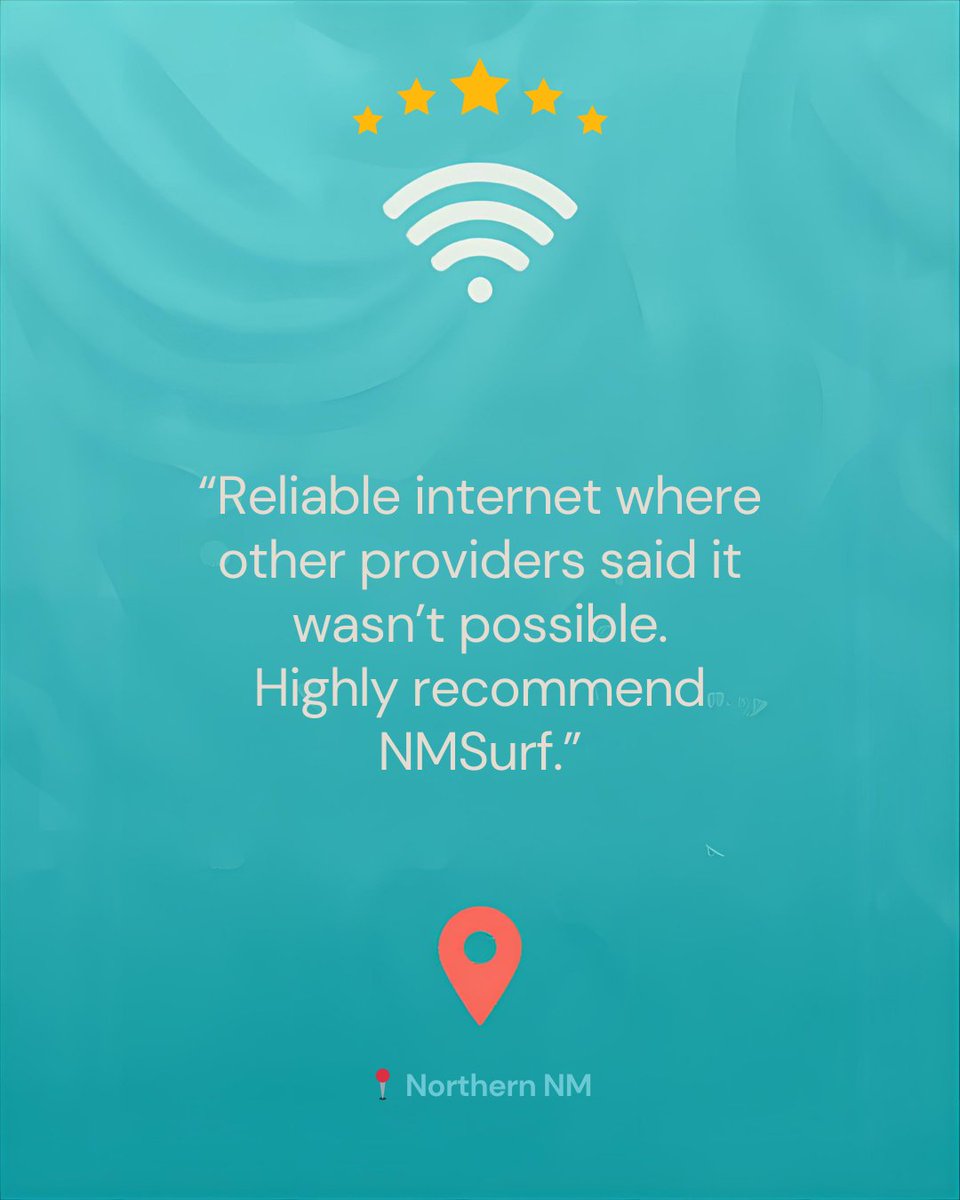 nmsurf_internet's tweet photo. New Mexico deserves better internet.

Too many homes still rely on
• slow DSL
• satellite lag
• unreliable connections

📡 NMSurf is expanding high-speed internet across New Mexico.

Reply CHECK and we’ll see if your address qualifies.

#NewMexicoInternet #Broadband #NewMexico https://t.co/nYw1aMl88q