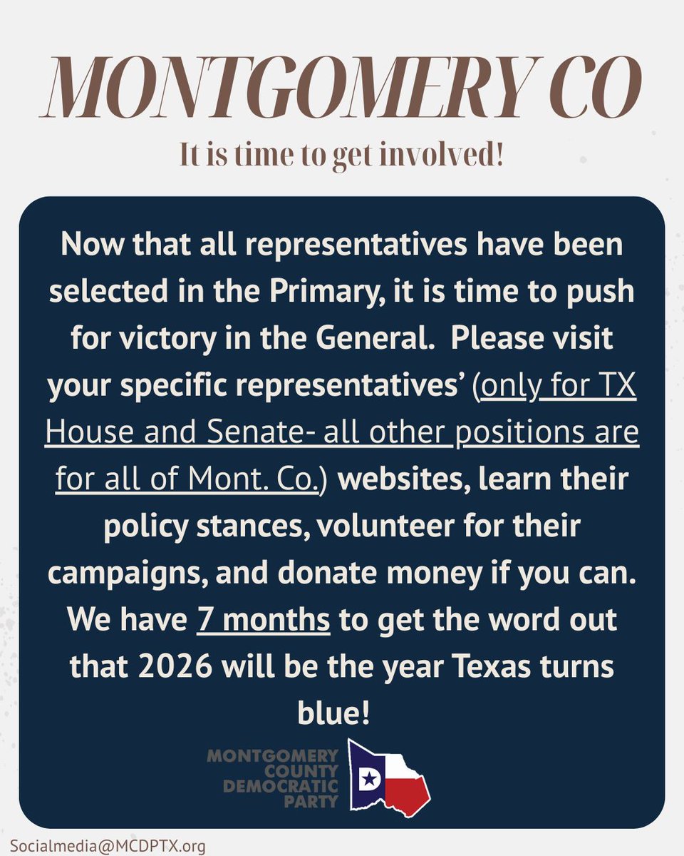 Montgomery Co Democratic Party-TX 🟧🌻 USA 📚🌊 tweet media