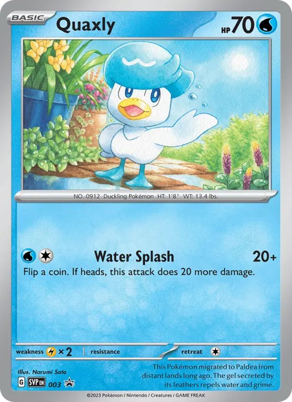 cardpendium's tweet photo. Card of the Day: Quaxly
Game: #Pokemon    
Set: SVP Black Star Promos  
Link: https://t.co/xTRoDa1GQA https://t.co/HWjdDG0kJB
