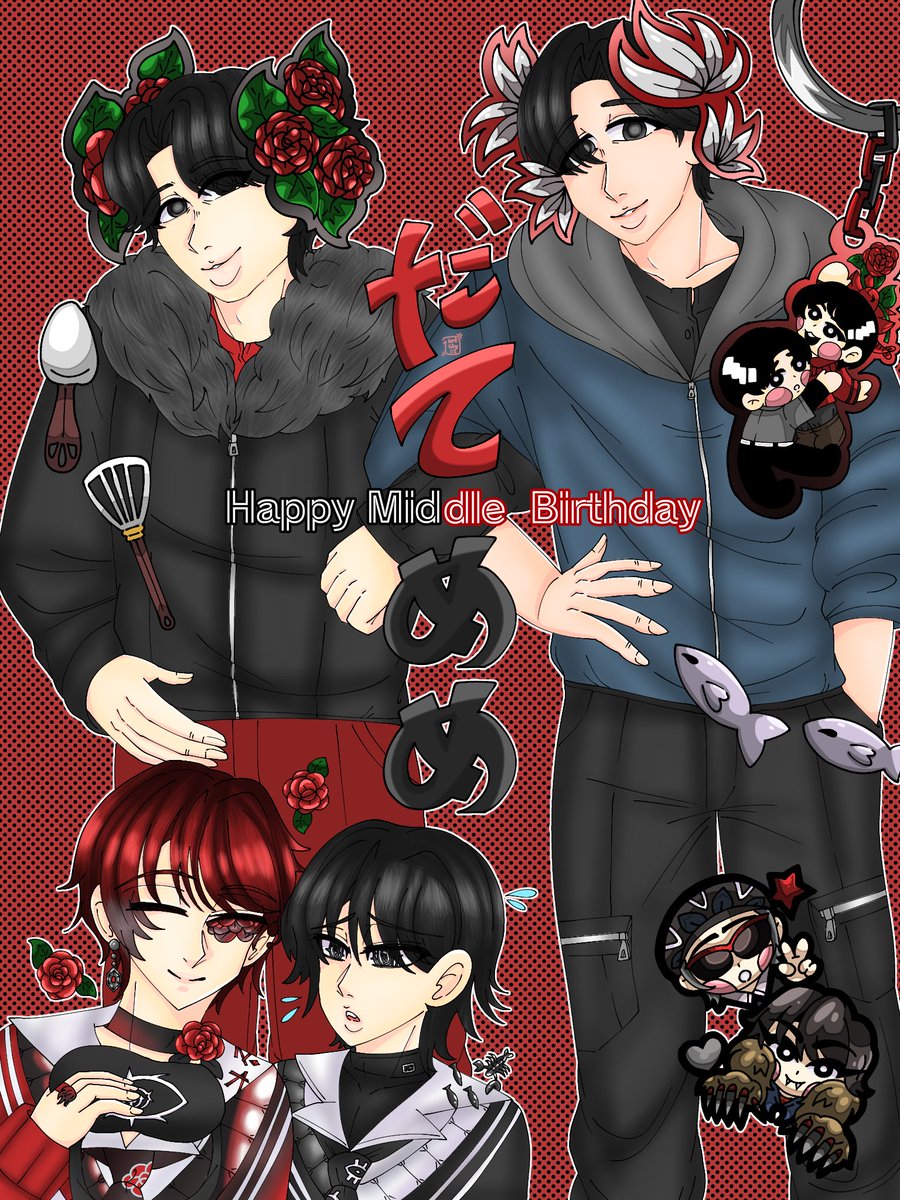 MayRyu7's tweet photo. Happy DateMeme Middle Birthday! (3/6) ❤️🖤⛄

#snowman #snowmanfanart #snowmanイラスト #だてめめ #だてめめ真ん中バースデー #だてめめ真ん中バースデー2026 https://t.co/N9Q8YpKACl