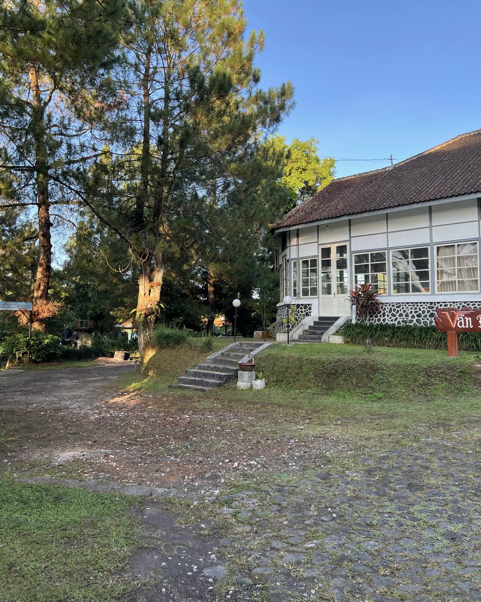 Enjoying the calm morning air in Kaliurang.