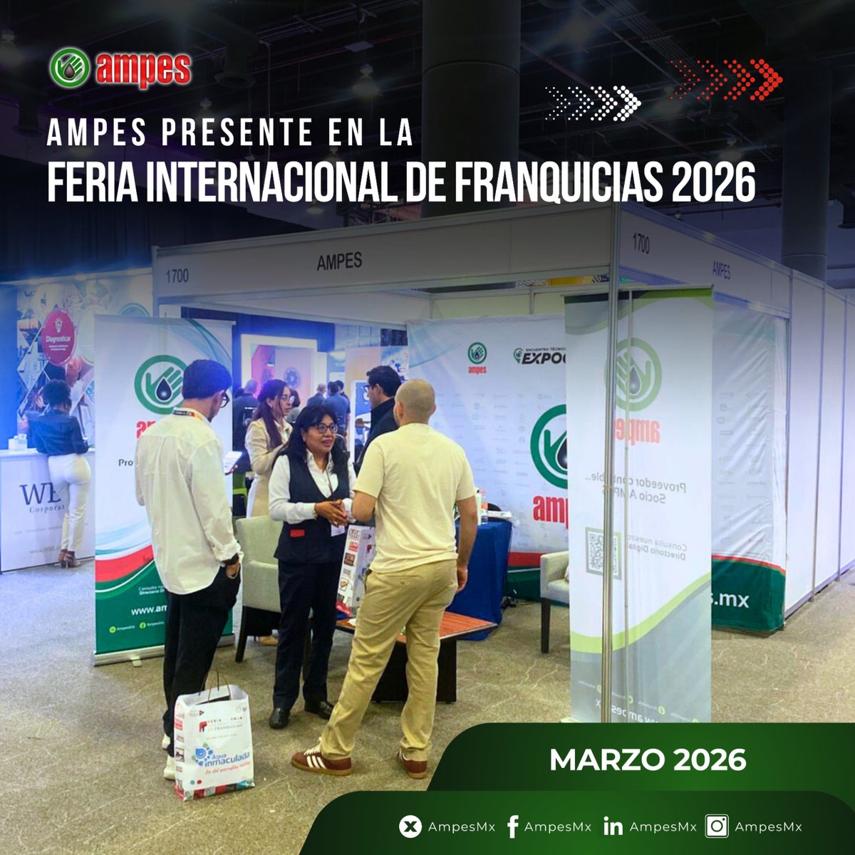 AmpesMx's tweet photo. AMPES presente en la Feria Internacional de Franquicias 2026, participando en uno de los encuentros más importantes del ecosistema empresarial en México. 🤝
💼 Stand 1700
📅 5, 6 y 7 de marzo de 2026
📍 WTC Ciudad de México
#AMPES #FeriaDeFranquicias #FIF2026 #ExpoFranquicias https://t.co/XDMKBWWIVT