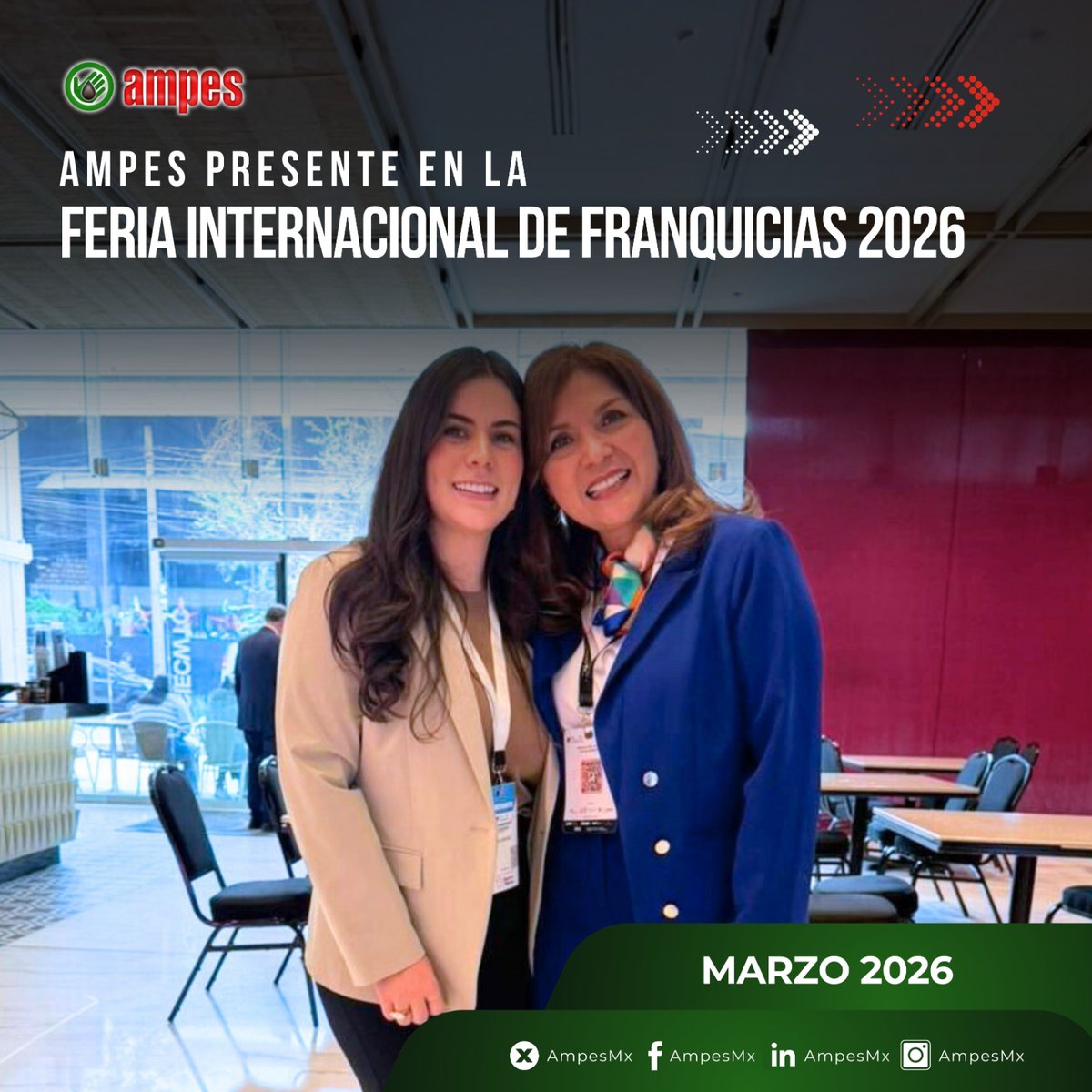 AmpesMx's tweet photo. AMPES presente en la Feria Internacional de Franquicias 2026, participando en uno de los encuentros más importantes del ecosistema empresarial en México. 🤝
💼 Stand 1700
📅 5, 6 y 7 de marzo de 2026
📍 WTC Ciudad de México
#AMPES #FeriaDeFranquicias #FIF2026 #ExpoFranquicias https://t.co/XDMKBWWIVT