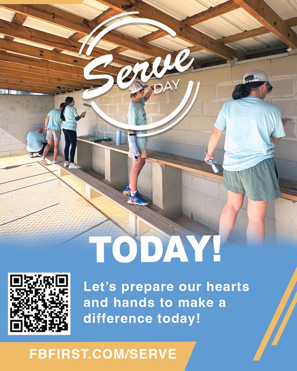 FBFernandina's tweet image. Serve Day IS HERE!

Join us today at 9am and let’s make a difference in our community together!

Register/Sign up at fbfirst.com/serve.

Let’s go serve!
#FBFirst