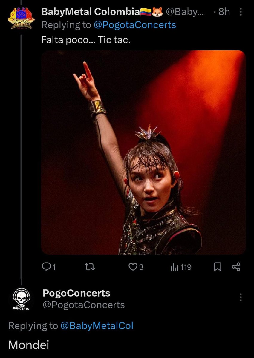 BabyMetalCol's tweet photo. Así, comenzaba el descuento para saber que @BABYMETAL_JAPAN vendría a nuestro país #COLOMBIAWANTSBABYMETALAGAIN https://t.co/qosTUG1pKw