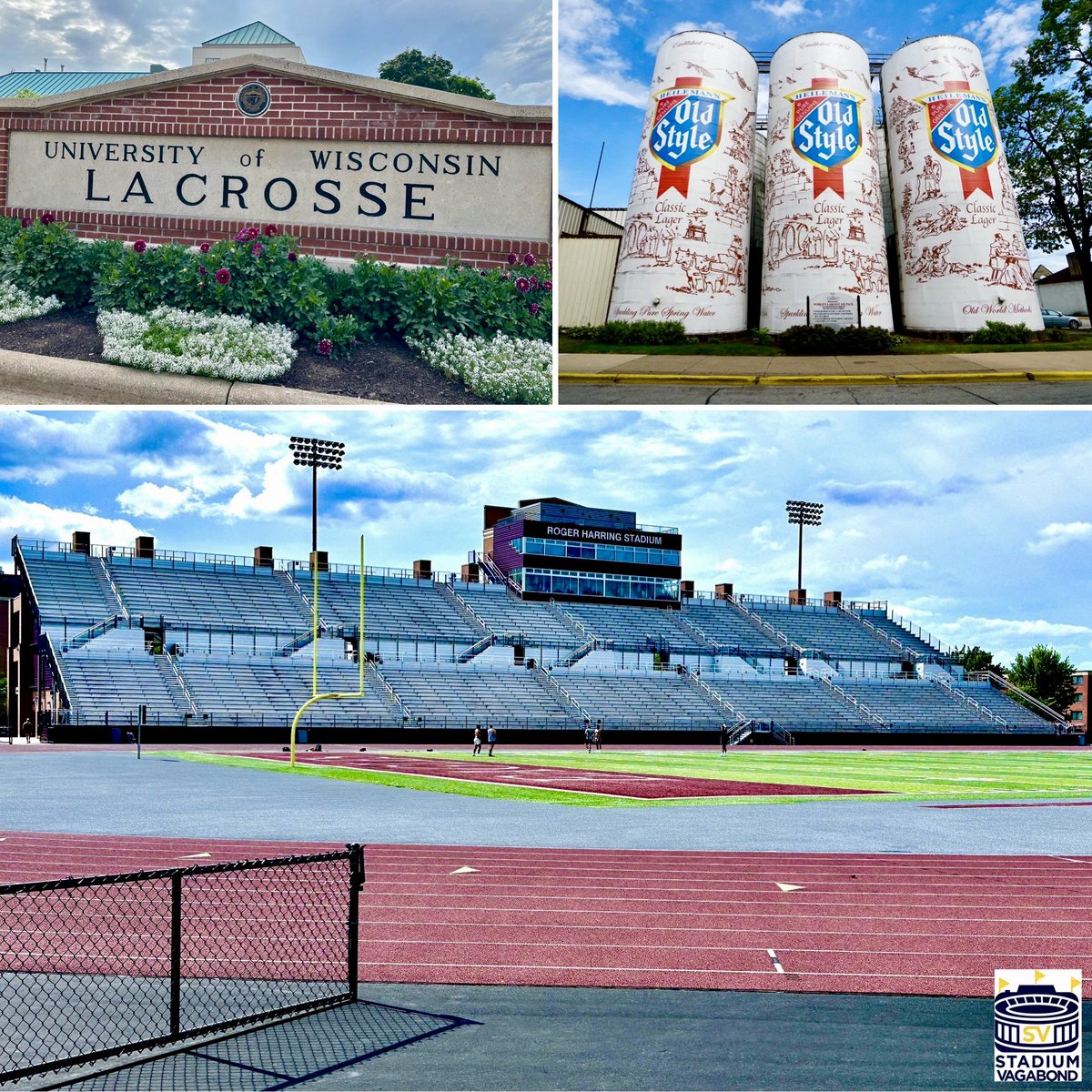 StadiumVagabond's tweet image. 🏟️ Roger Harring Stadium, La Crosse, WI
📸 2024

🏈 Home of the UW–La Crosse Eagles 🦅 

🗓️ Opened: 2009
🪑 Capacity: 6,000

🍺 Nearby is the “World’s Largest Six-Pack” at the old G. Heileman Brewery / Old Style brewery 

#RoadsideAttraction #UWLaCrosse #LaCrosseWI #OldStyle