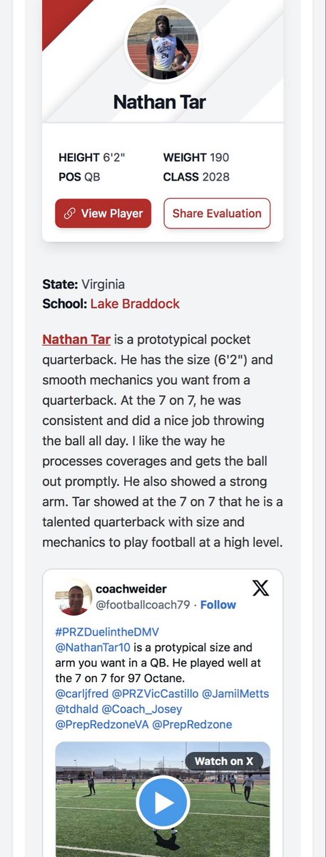 Nathan Tar 2028 QB tweet media
