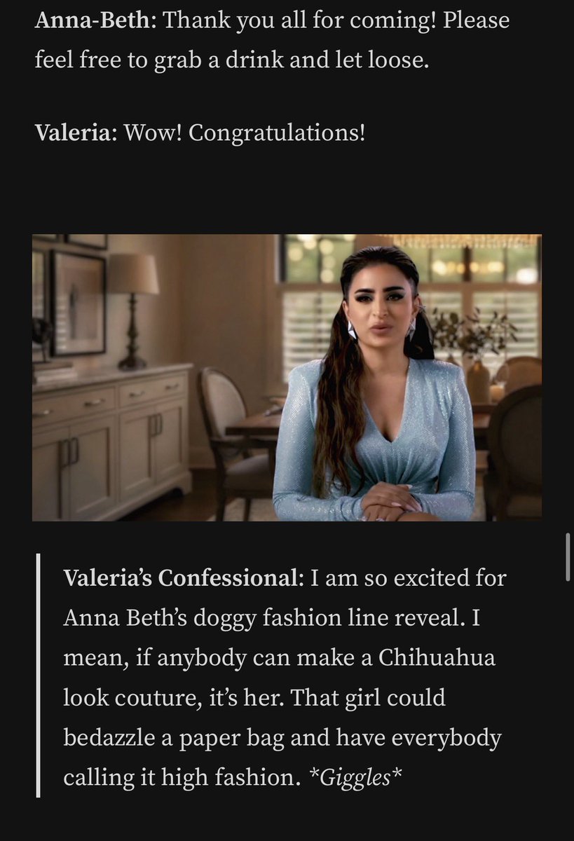 I swear, <a href="/Absolutely_Anna/">Anna-Beth Lareaux</a> has a talent for turning anything into a moment. If she can make a Chihuahua look runway-ready, imagine what she can do with a full-sized pooch. #RHOTC