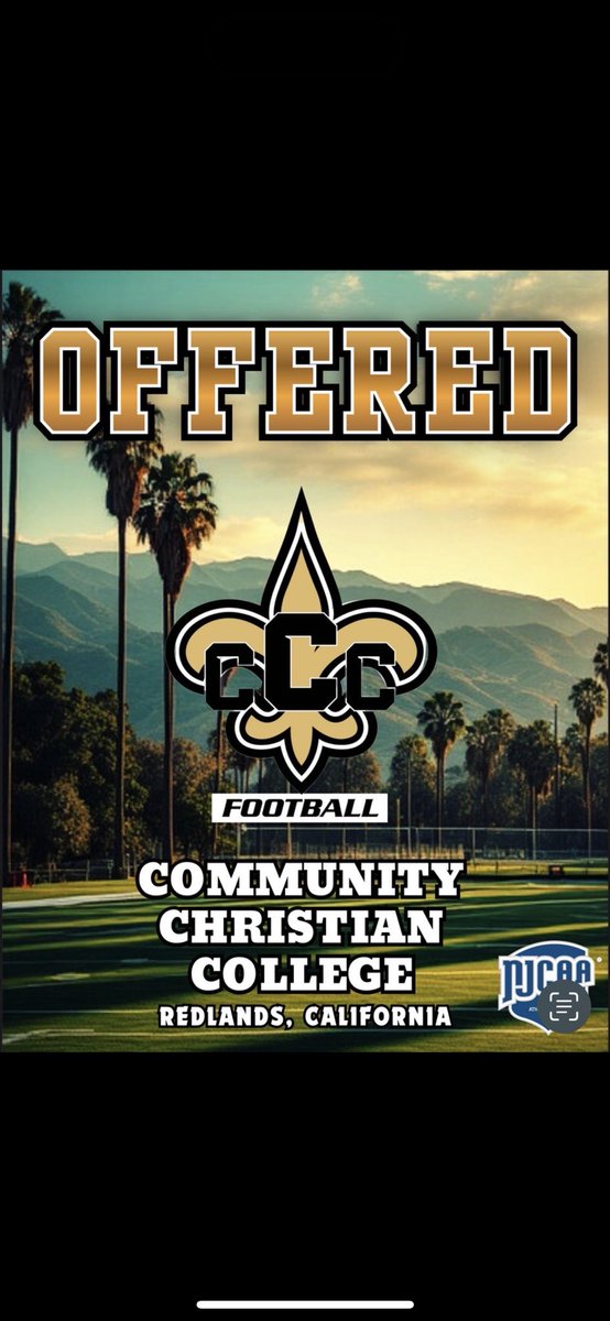 ShowtimeAR14's tweet photo. After a great conversation with @CoachTyler25 I'm blessed to receive a roster spot with #CommunityChristianCollegeCalifornia as I am very thankful for the opportunity! #AGTG #Linebacker #3rdoffer🙏🏽✝️ https://t.co/O73alGTm9L