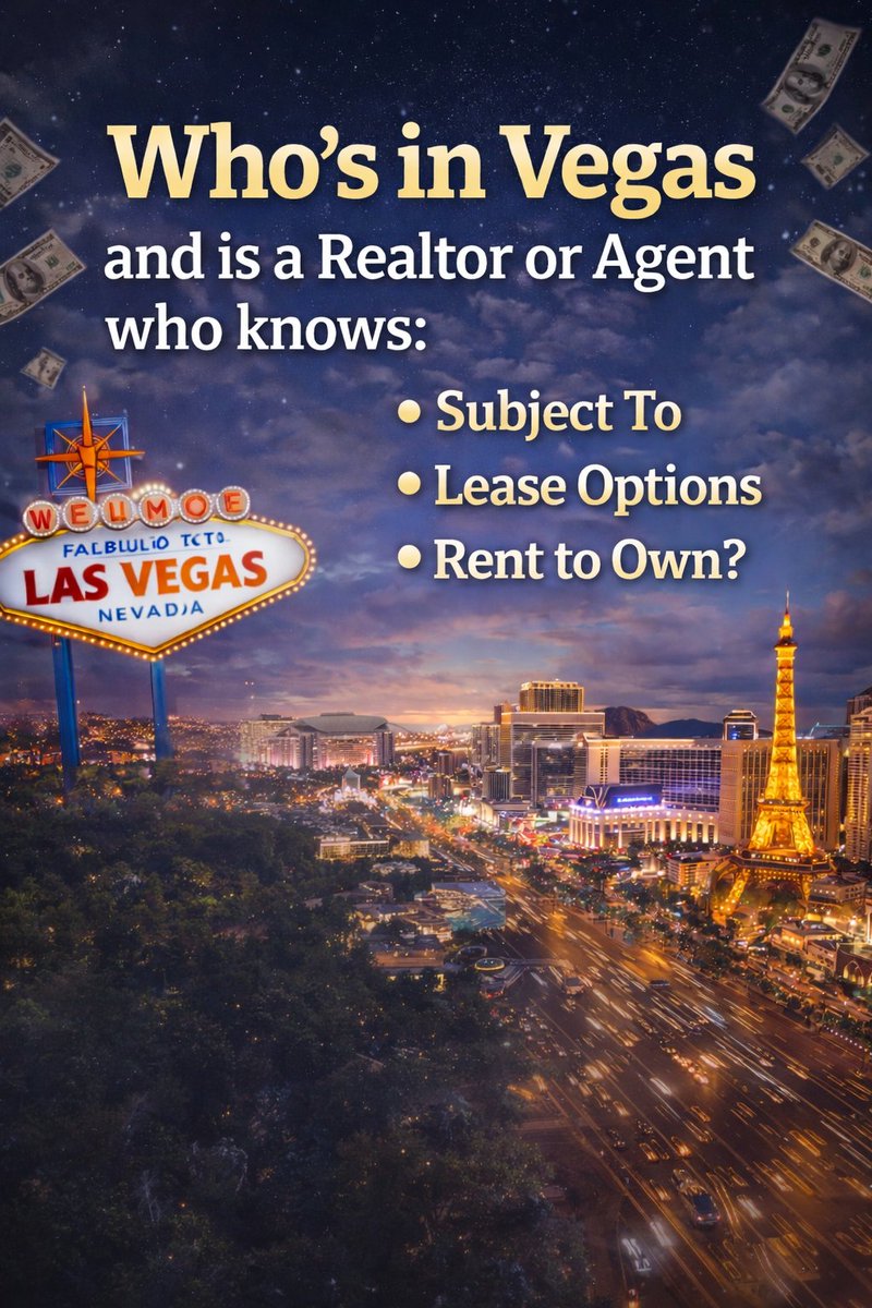 BlackShirtsMan's tweet photo. Who in Vegas is a Realtor or Real Estate Agent who knows Subject To, Lease Options, or Rent to Own? https://t.co/OzIzxGBz5A