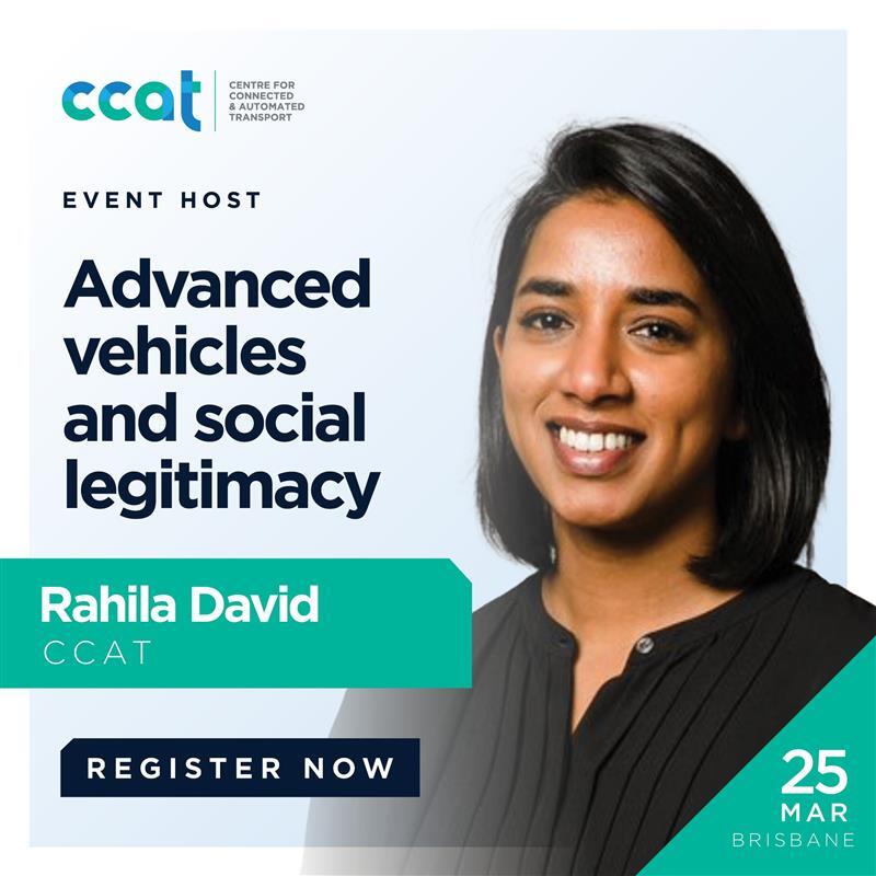 We are pleased to announce that CCAT’s own Executive Director, Rahila David, will host our Brisbane stakeholder event on March 25 on Advanced Vehicles and Social Legitimacy.

Register Now 🔗
ap1.hubs.ly/y0FJQ40