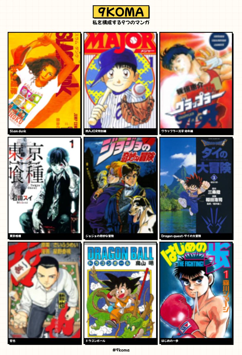 murachan0311's tweet photo. 私を構成する9つの漫画
どっぷりハマった漫画って意外と少ないかもなあ。

#9koma https://t.co/DvWPAKzXoa