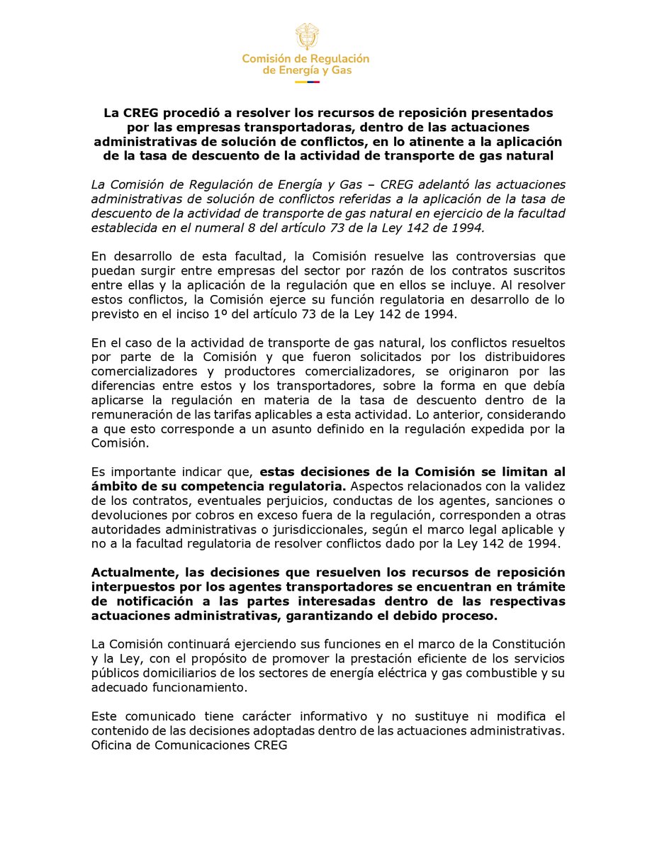 @ComisionCREG tweet media