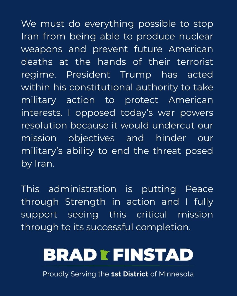 Congressman Brad Finstad tweet media