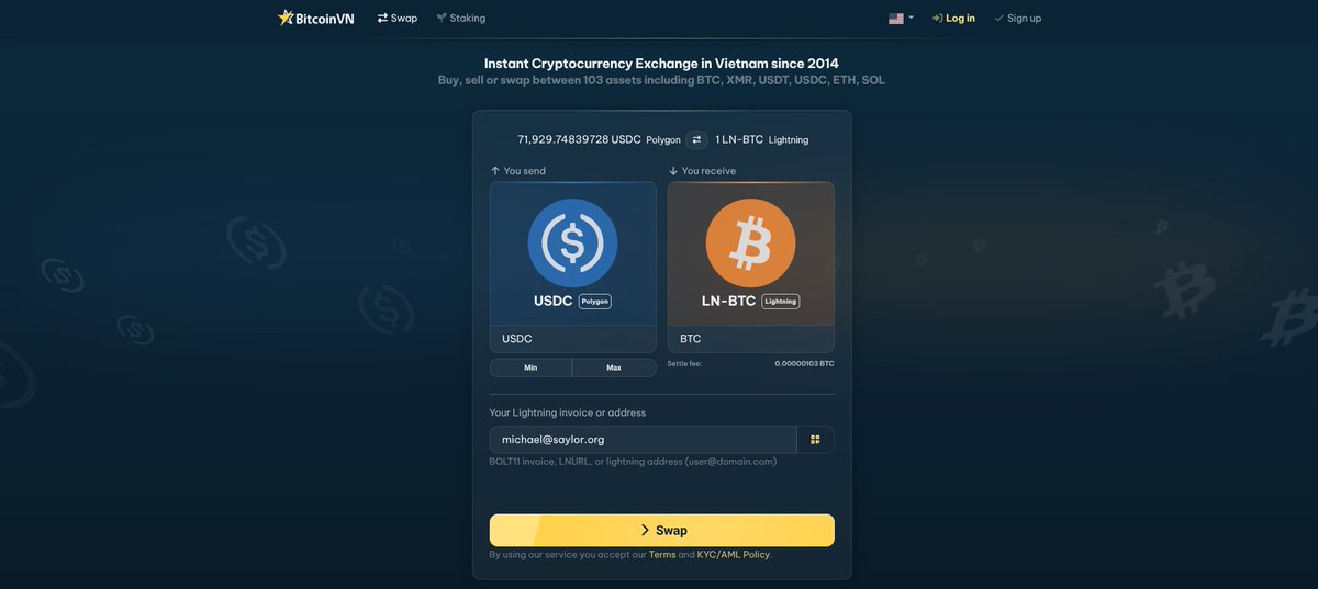 NEW: Swap $100.000 USD into BTC via Lightning 👀