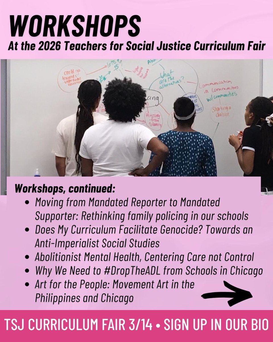 TSJChicago's tweet photo. We are excited to share this year’s program! We have a wide variety of workshops, curriculum exhibits, and resource tables centered around our theme, Fighting for our Futures: Teaching for Solidarity and Justice in this Crisis https://t.co/Xu8oaVWmFW