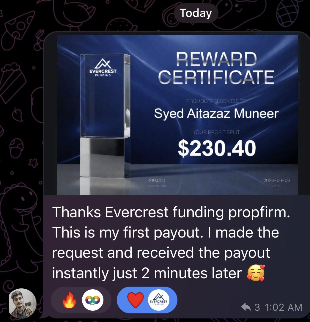 EvercrestFunds's tweet photo. Big, Small, Medium…

No matter the size of the payouts we ALWAYS pay under 24 hours. In this case just 2 minutes.🔥

Congratulations Syed. https://t.co/OrWynd7WTF