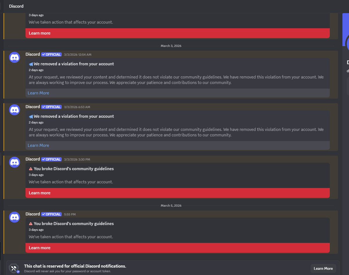 Prebloss's tweet photo. @discord @discord_support I have also tried appealing on Discord support themselves, but they just gave me an AI response, https://t.co/TVhMFvfmIN