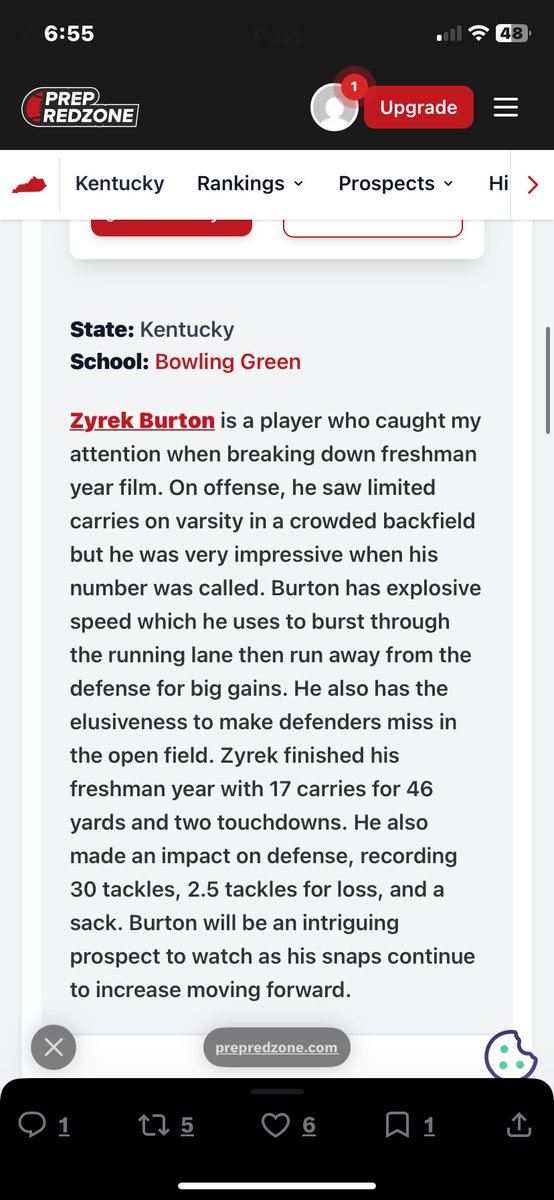 ZyrekBurton2's tweet photo. Thank you for another write up I can’t wait to compete again this weekend! 
@LippertScouting @Bryan_Ault @FantNacarius @mr_ghsf @ULFBRecruiting @ChaseHeuke @CoachCBarclay @SOKYElite @7MMsportsSOKY @UKFBStuds @PrepRedzoneKY @PrepRedzoneNext @pete_nochta13 https://t.co/rmomvxvc9o
