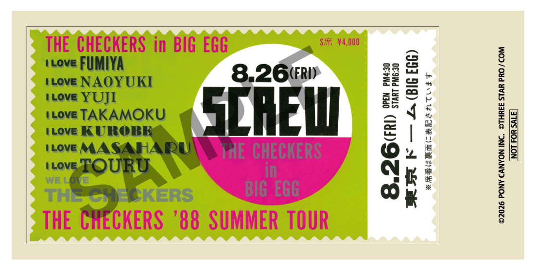 MOVIE】 🎥3月20日(金・祝)『チェッカーズ 1988 SCREW TOUR at 東京