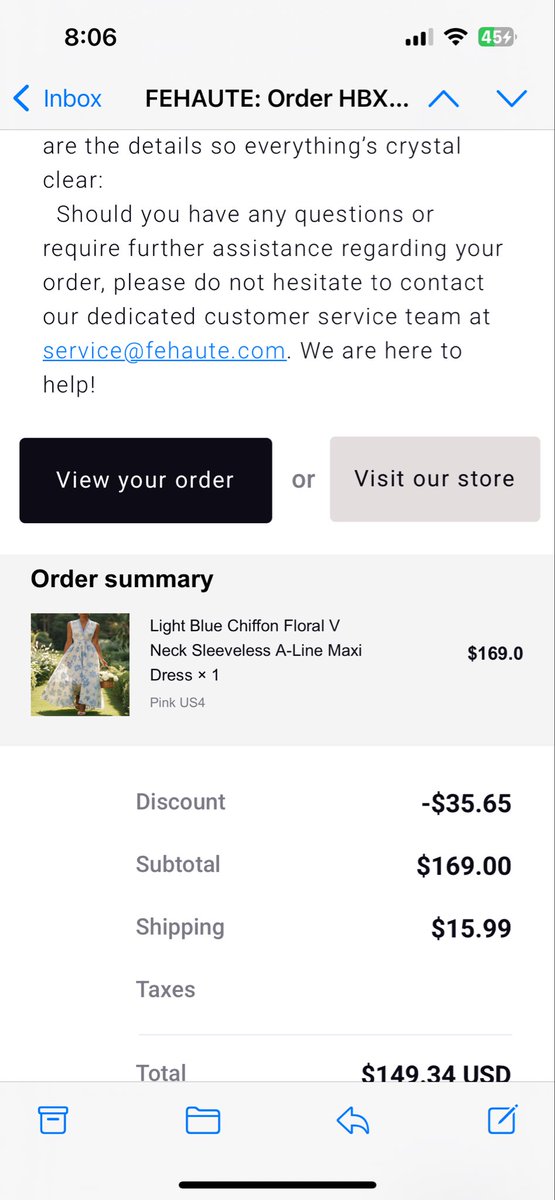 Lolamarquez123's tweet photo. @fehaute I ordered this beautiful dress which I received yesterday. Unfortunately it fits me small. When reached out to their customer service I was told “this was a final sale,” and I know for a fact it wasn’t! What a scam! https://t.co/IUqUGLGtzY