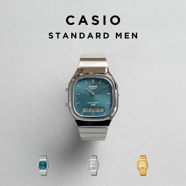 00sh_____'s tweet photo. この春夏は文字盤にブルーが入ったCASIOに惹かれる。 https://t.co/5H9iYB580t