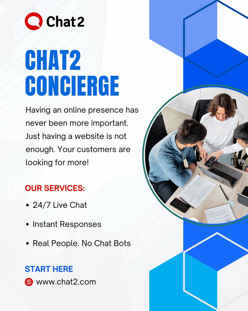 wwwchat2com's tweet photo. Having an online presence has never been more important. Just having a website is not enough. Your customers are looking for more! 👈

More Connection. More Convenience. More Trust. 

#Chat2 #Chat2Concierge #LiveChat https://t.co/w3tf81HFbw