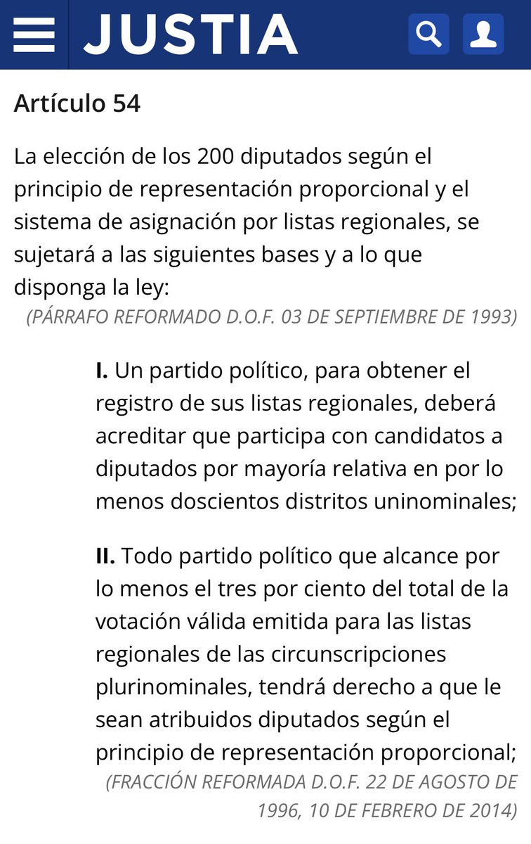 letroblesrosa's tweet photo. @CarlosTorresF_ @partidoverdemex @hamlet_almaguer Tiene razón en lo que dice el 52 constitucional, pero olvida que el 54 constitucional detalla el mecanismo de asignación de esas 200 diputaciones plurinominales.

Por lo tanto, miente. No pueden modificar la fórmula desde una reforma legal. Sería totalmente inconstitucional. https://t.co/hBdIGccOTq