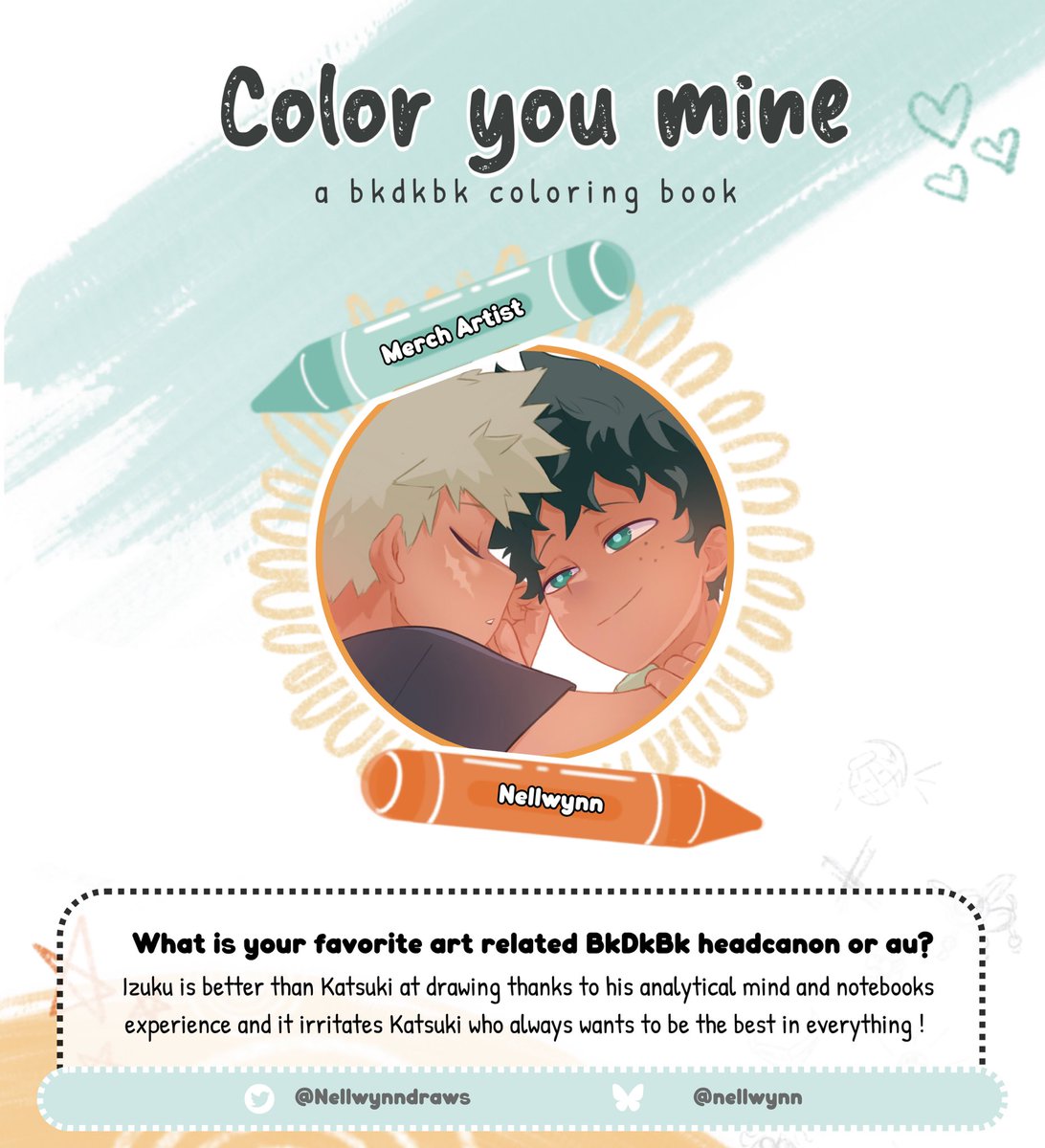 🖍️Contributor Spotlight🖍️

We are so excited to introduce our next merch artist, <a href="/Nellwynndraws/">Nellwynn // ZINES // COMMS OPEN</a> - adding an explosive spark to this project with their colorful creations! #bkdkbkcoloryoumine #BkDkBk
