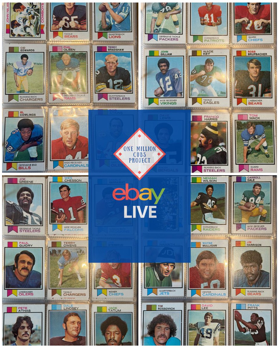 Vintage football collectors — tonight is for you.

We’re breaking a complete 1973 Topps Football set LIVE on eBay.

🏈 Hall of Famers
🏈 Classic 70s design
🏈 Auctions happening in real time
Join the stream and grab some vintage 👇

ebay.com/ebaylive/event…