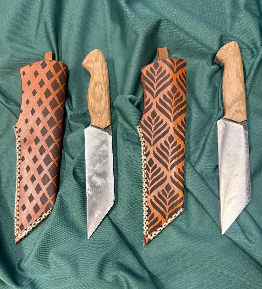 A couple of our hand made #Vikings inspired EDC #Knives , loosely inspired by the seax style knife used by many germanic and migration era culture probably most notably the saxons ! 
Crafted locally right here in Calgary ! #knifemaker #knifemaking #madeinyyc !