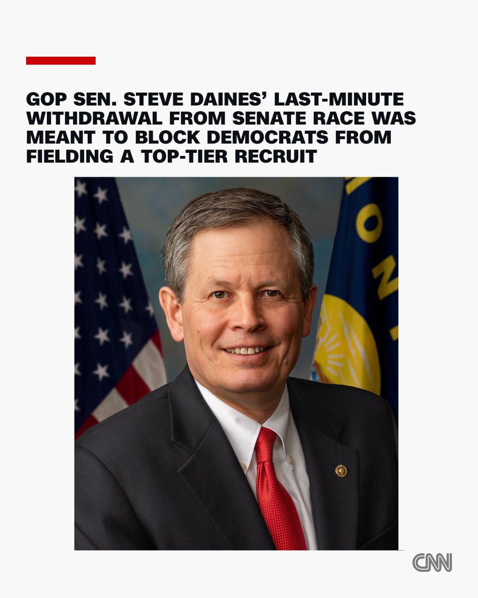 TheIntelVault's tweet image. MT Sen. Steve Daines waited until the final hour to withdraw from his Senate race, blocking Democrats from recruiting a viable replacement candidate and saving Republicans from a costly midterm battle in a key swing state.