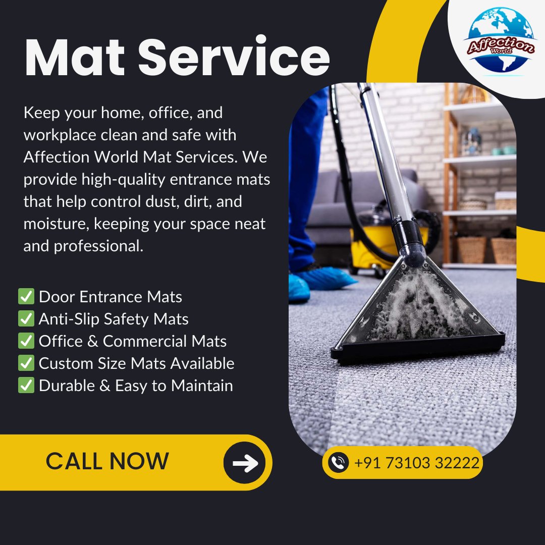 affectionworld1's tweet photo. 🏢 Affection World – Mat Service 🧹

📞 Contact us today for professional service!
 Affection World – Your Trusted Multi Service Provider
#AffectionWorld #MatService #FloorProtection #CleanEntrance #SafetyMats #OfficeMaintenance #FacilityServices https://t.co/TAh1SfO6Hm