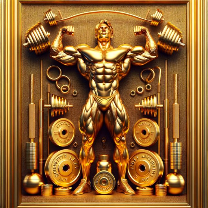 Art of the Day! "GOLD BODYBUILDING PAINTING". Buy at: ArtPal.com/goldpaintings?…