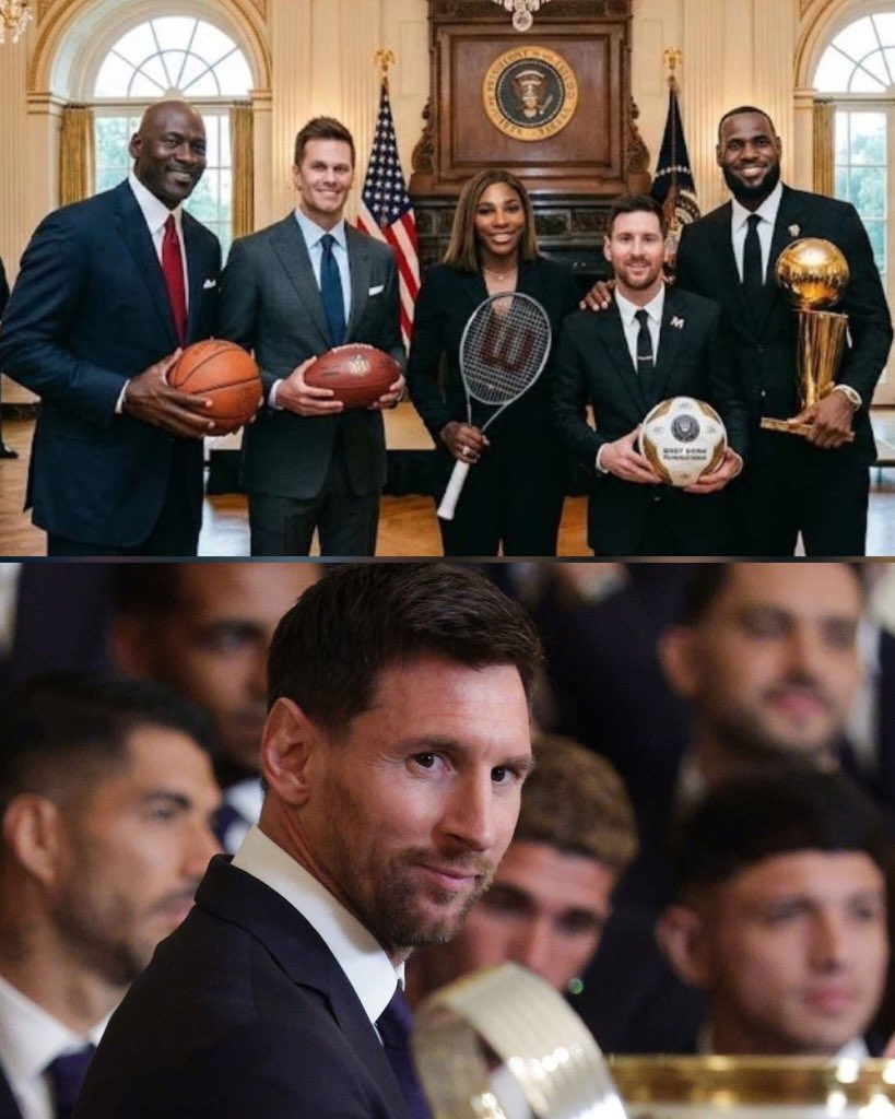 SebasvYang's tweet photo. Lionel Messi now joins legendary champions such as Michael Jordan, Tom Brady, Serena Williams, and LeBron James in visiting the White House after winning a championship in the United States. 🇺🇸🐐

#football #ontario #edmonton https://t.co/6yiR4B8uGi