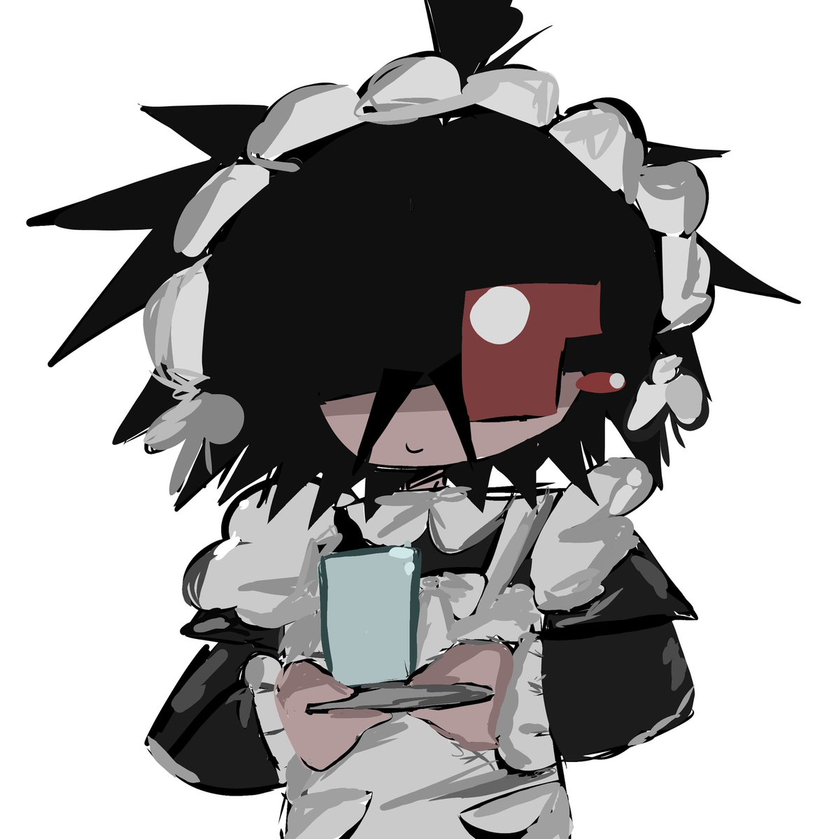 Maid glitchy red I'm gonna break the cup he's serving #pokepasta #GlitchyRed