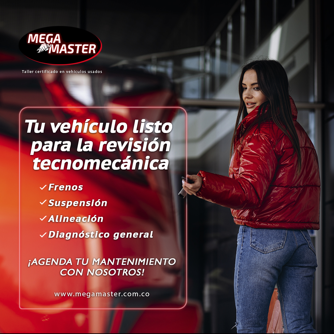 Megamasterbog's tweet photo. Una revisión a tiempo puede marcar la diferencia entre prevenir o reparar. En #MegaMaster revisamos #frenos, #suspensión, alineación y el estado general de tu #vehículo para que esté listo para la revisión #tecnomecánica y para la carretera. 📍 Visítanos o reserva tu revisión. https://t.co/ZyRBn5uea3