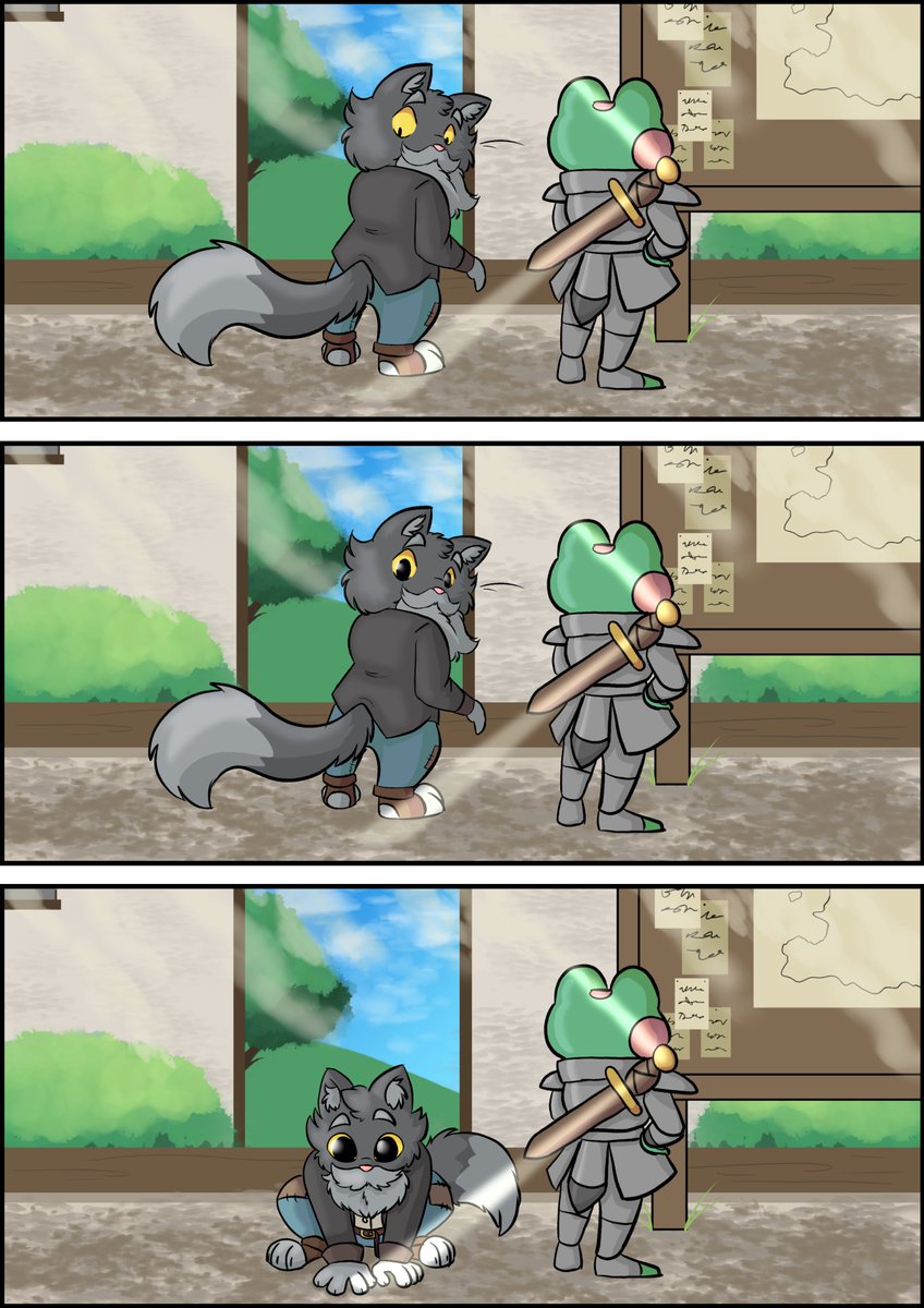 tooncooro's tweet photo. #comics #ocart #originalcharacters #cat #frog #crow #knight #digitalart https://t.co/k9v8ZE1bQl