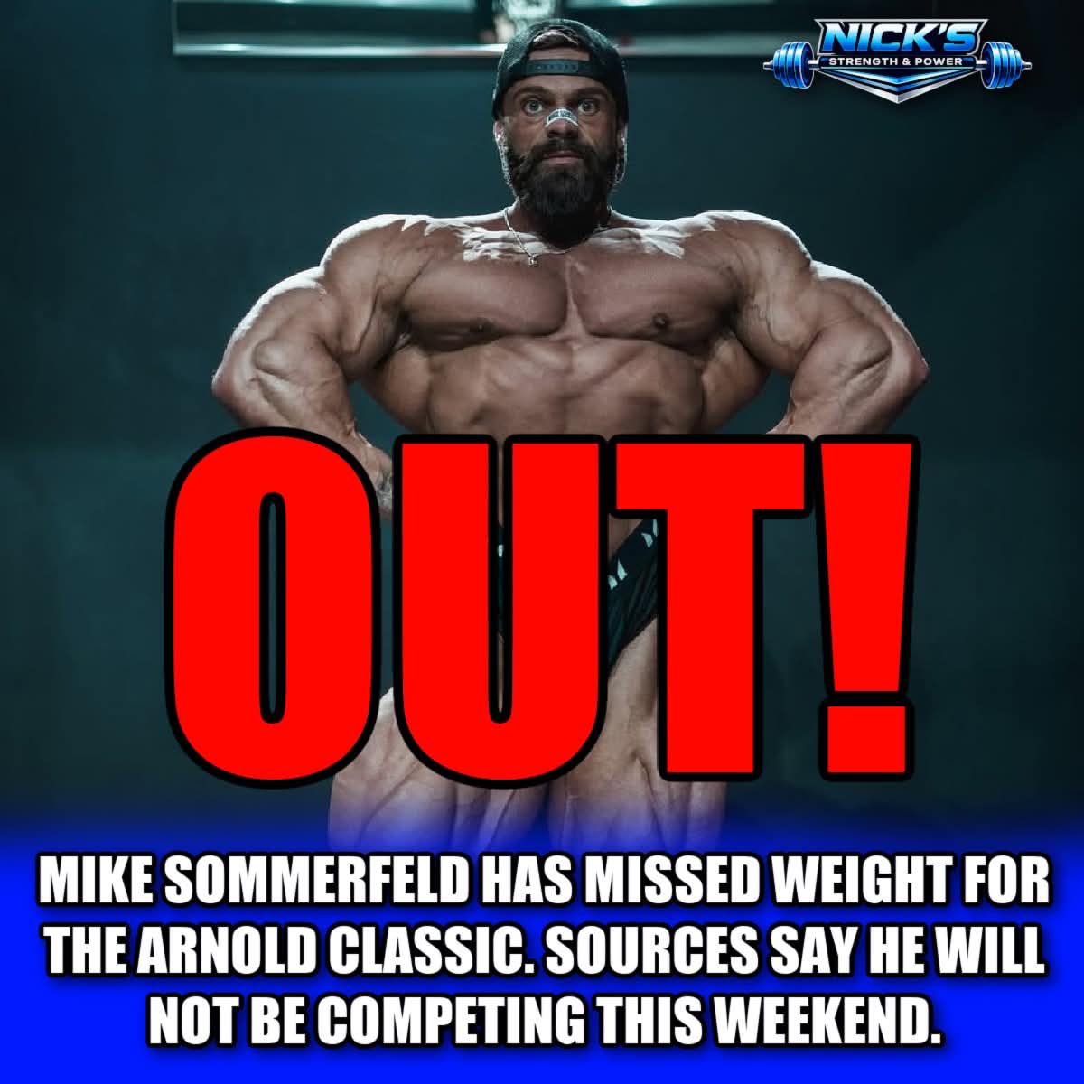 ItIsMikeFitz's tweet photo. Unbelievable! He missed weight by 6lbs! Was a favorite to win.
#ArnoldClassic
#ClassicPhysique
#IFBBPro
#NPCNews
#BodybuildingNews
#ContestPrep
#MikeSommerfeld https://t.co/NgjagFJN9z