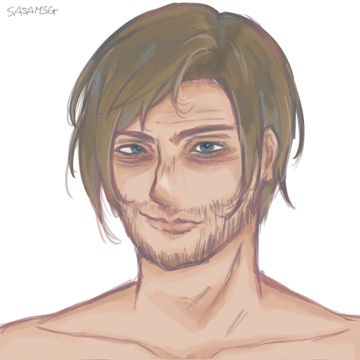 Sasa_MSG's tweet photo. #REBHFun #バイオレクイエム #RE9 
Quick sketch of Leon because somehow, old man is looking so fine https://t.co/O52jWlMkGi