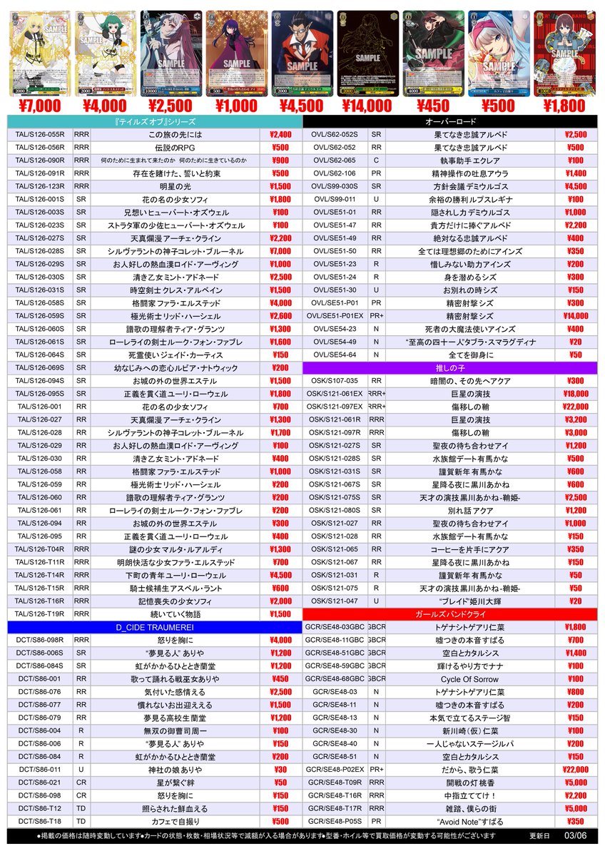 ヴァイスシュヴァルツ】買取情報 #福福WS 格闘家 ファラ・エルステッド